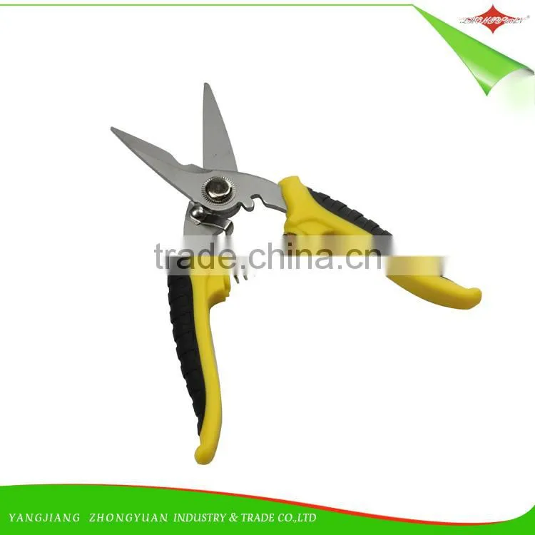 ZY-J2013 Professional 7 Inch electrician cable stainless steel wire cutting scissors with spring