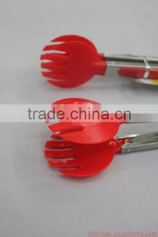 Colorful silicone food tong w/skidproofed handle and different designs