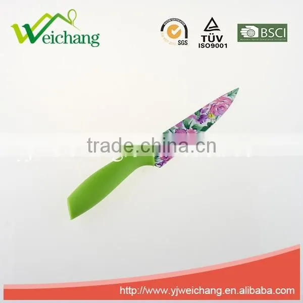 WCK609 5 pcs set Kitchen Knives artwork painting blade PP handle , hot sale