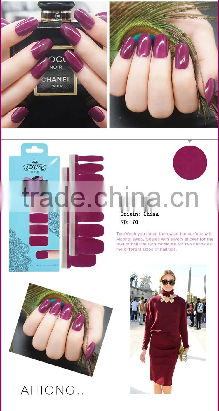Color Real Nail Polish Strips &Nail Patch Manufacturer Price