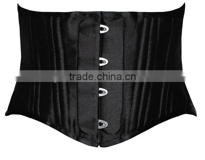 Women short double steel boned Waist slimming Satin waist trainer