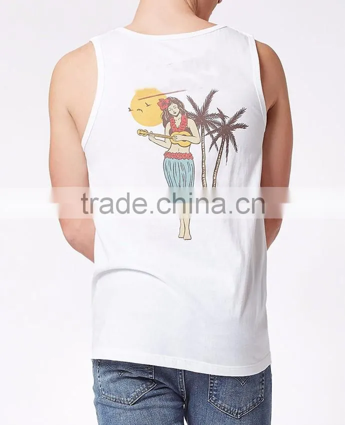 Creative designed Scoop-neck men's tank tops