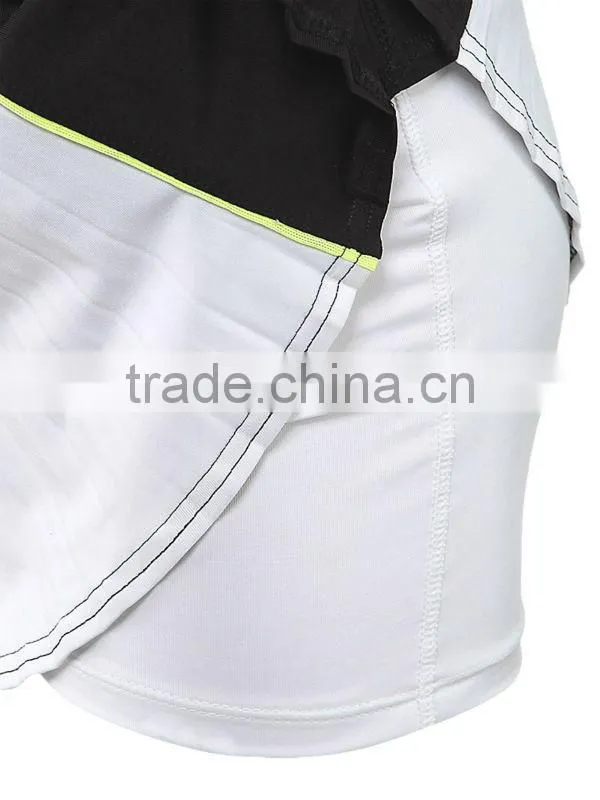 88% Polyester 12% Lycra Colorblocked Pleat Fashion Wrap Mini Tennis Skirt