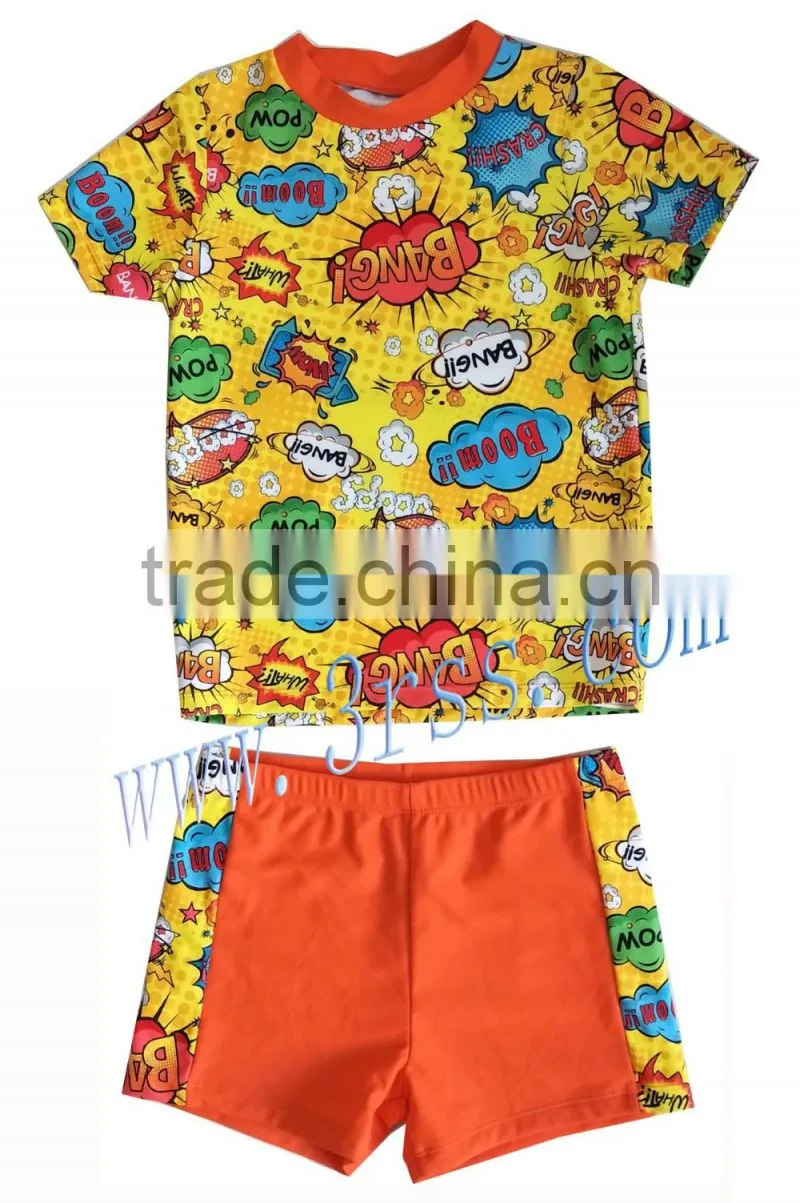Best-selling digital printing two pieces rash guard kids rash guard for boys