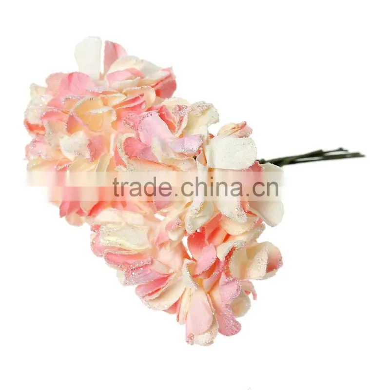 Wholesale Millinery Pink Paper Artificial Chrysanthemum Flower Decoration