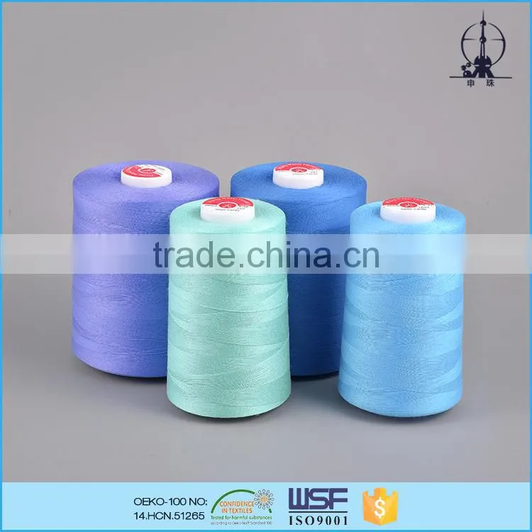 28s/2 40tex 80ticket Spun polyester stock lot high strength sewing thread for jeans