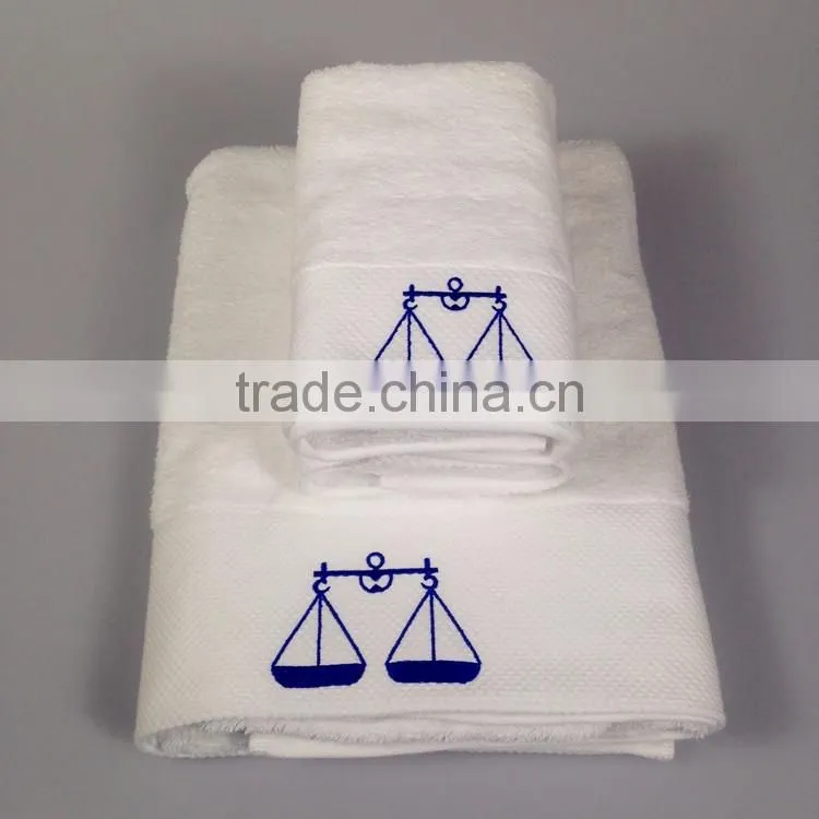 White hotel bath towel set luxury 100% cotton