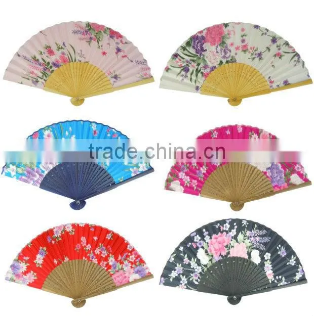 Gift Customized Handheld Japanese Lady Party New Boutique Cloth Bamboo Folding Fan