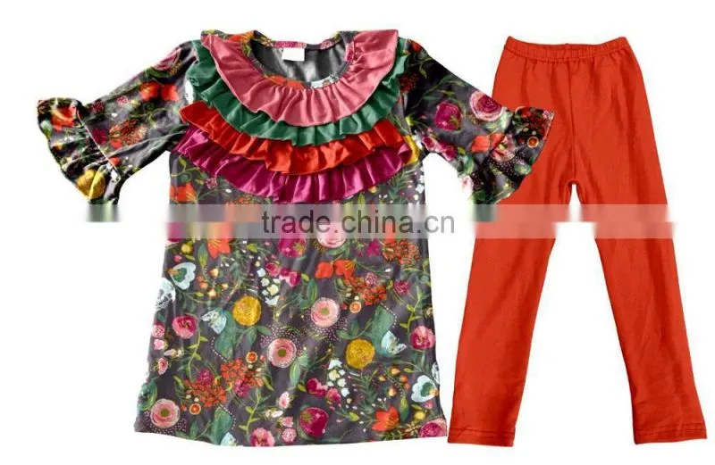 New remake design high quality Halloween clothing sets outfits boutique girl kids clothing