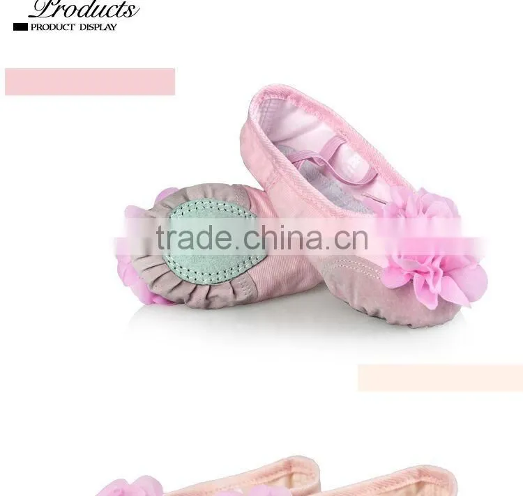 Big Flower Design Children Girls Soft Sole Ballet Shoes Canvas Ballet Dance Shoes For Kids