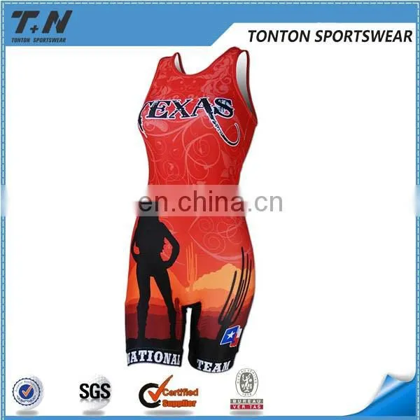custom mesh polyster mens wrestling singlet
