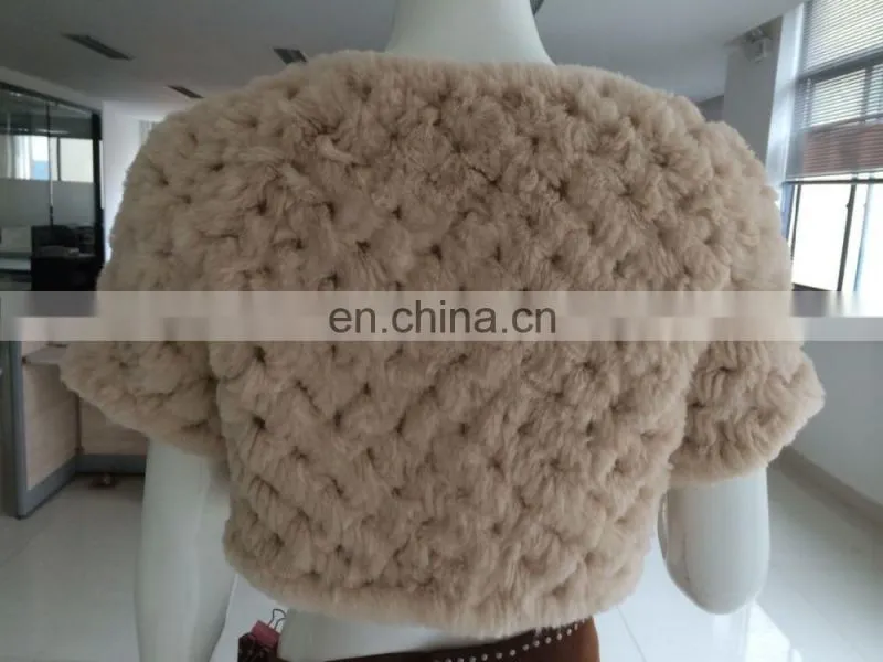 Girls knitted rabbit fur shawl