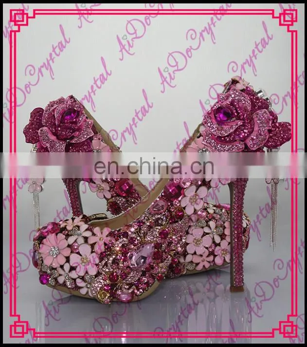 Aidocrystal new arrival ladies luxury pink stilletoes sex high heels Italian style evening party shoes