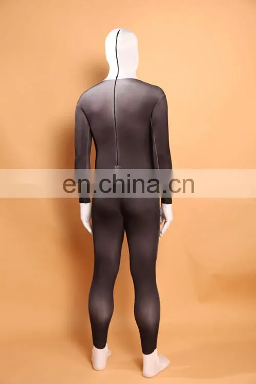 Black & White Slender Man Spandex Lycra Bodysuit Zentai Suits Halloween Fancy Dress