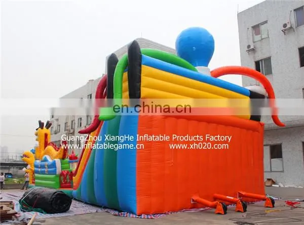 Giant crazy loopyballs octopus slide play land amusement park inflatable 53ft