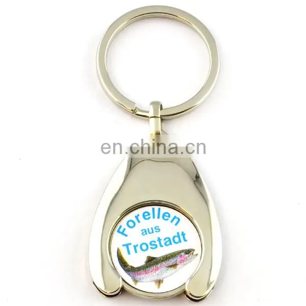 Metal trolley keychain coin for supermarket trolley