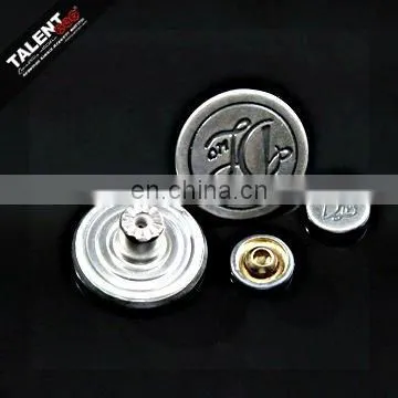 custom private design brand name jeans metal button