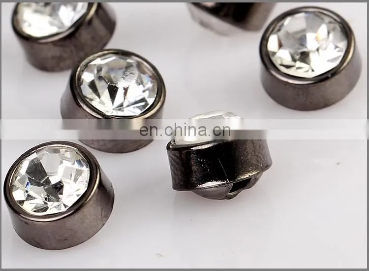 Plastic Round Rhinestone Shank Button BA60134