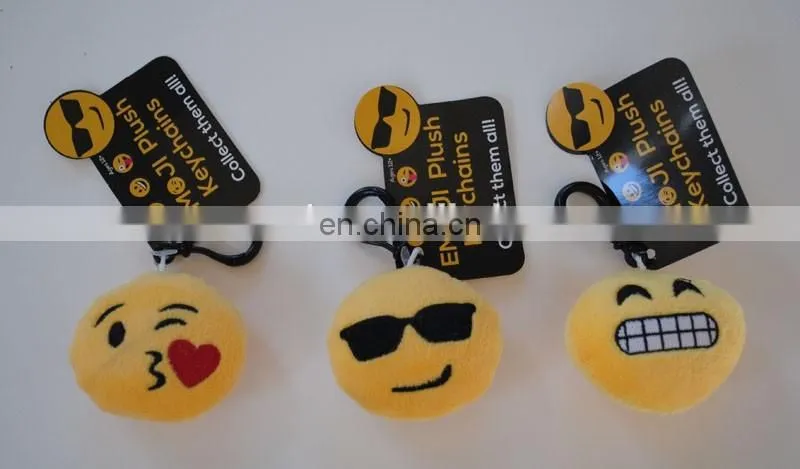 27 styles of creative plush emoji keychain poo keychain devil keychain