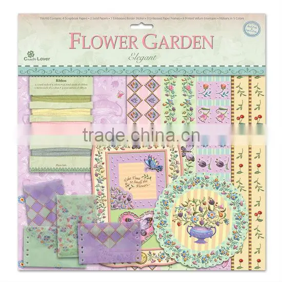 classic garden floral pattern ribbon scrapbooking