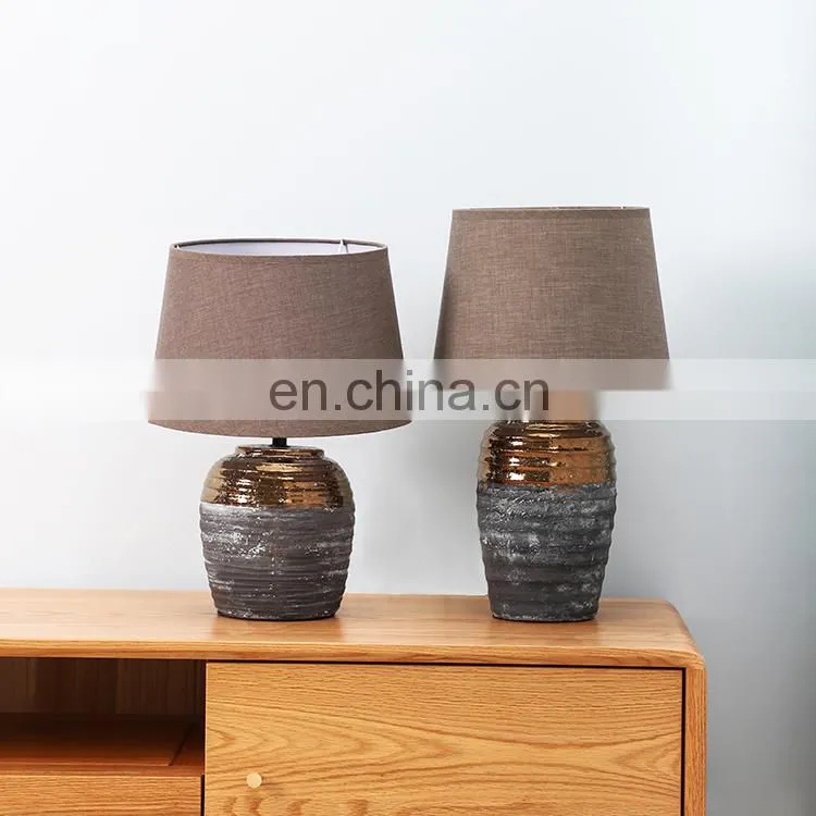 China wholesale cheap durable living room retro table ceramic lamp for reading