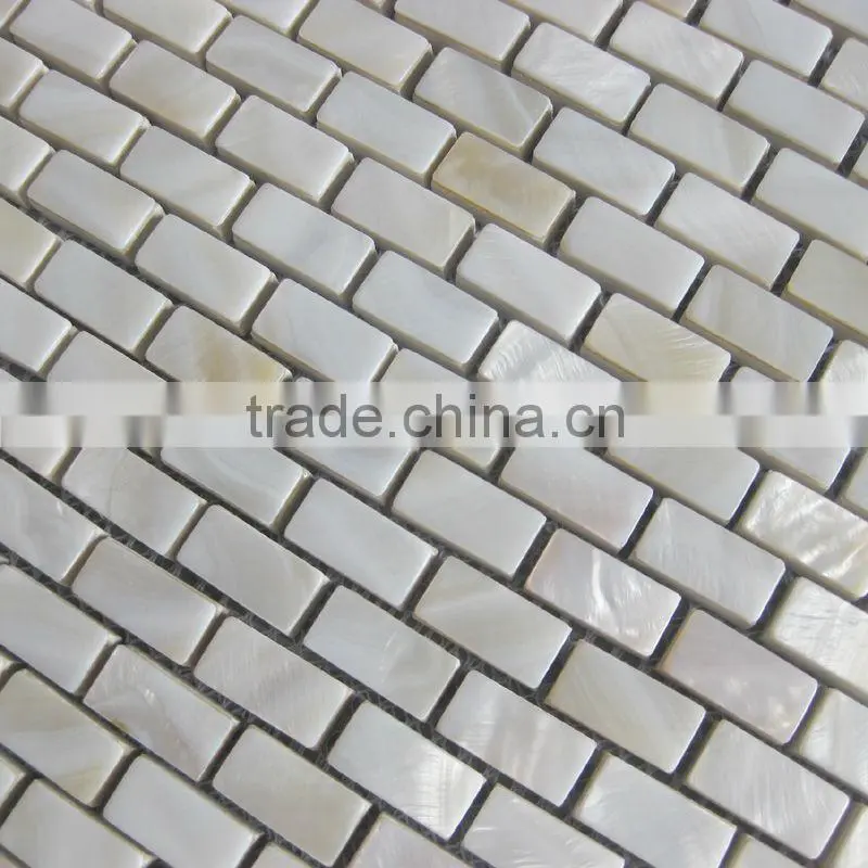 Mesh freshwater shell mosic tiles beige pattern mother of pearl mosaic tile