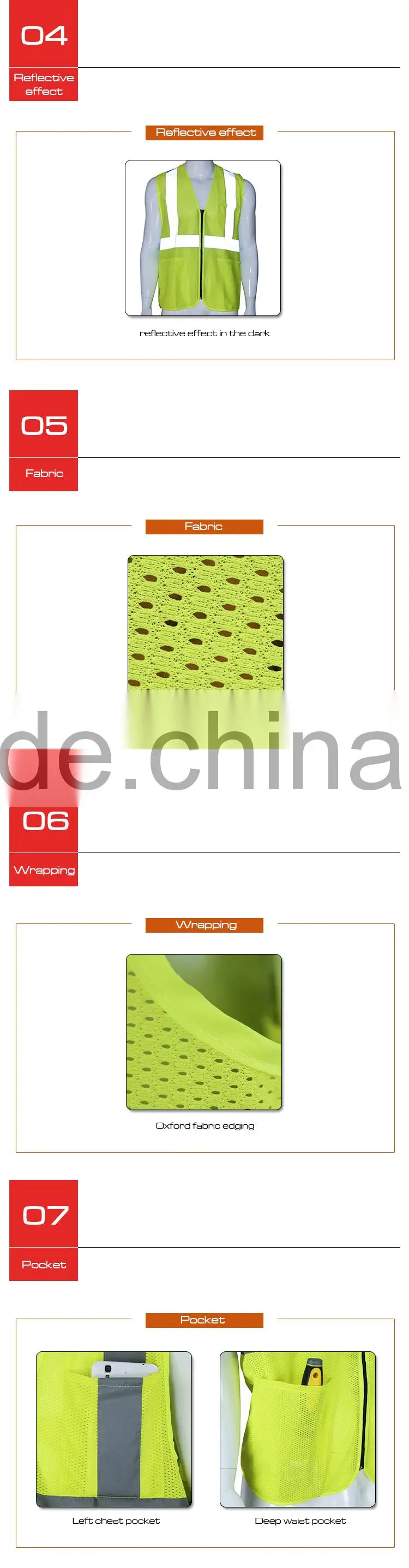 Cheap high visible road safety reflective vest RF002-1