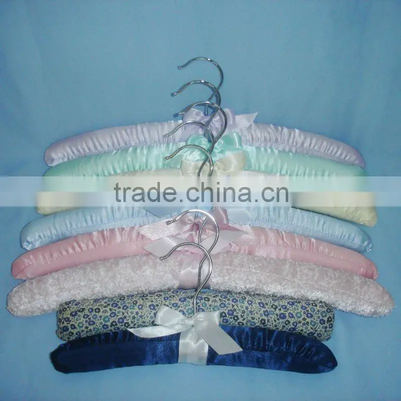 AT121 decorated satin hanger for clothes padded hanger