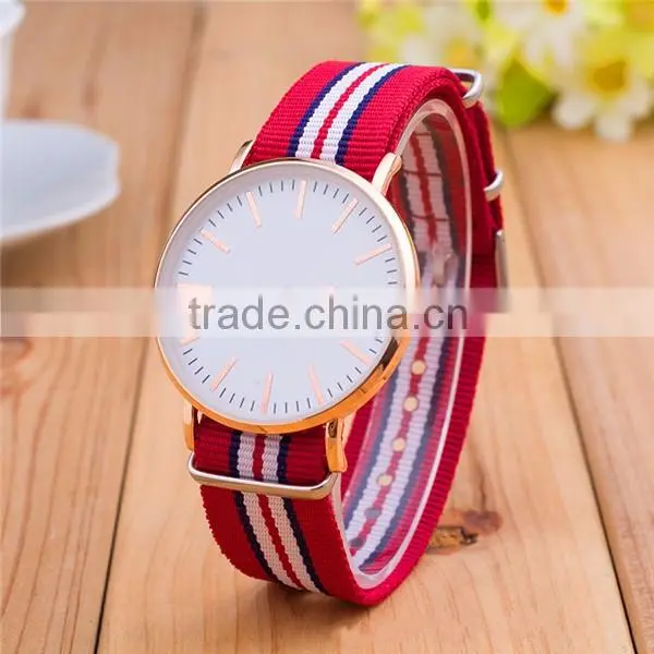 China watch factory promotional men quartz fabric wrist watch for student, wrist watches ladies, charm men watch