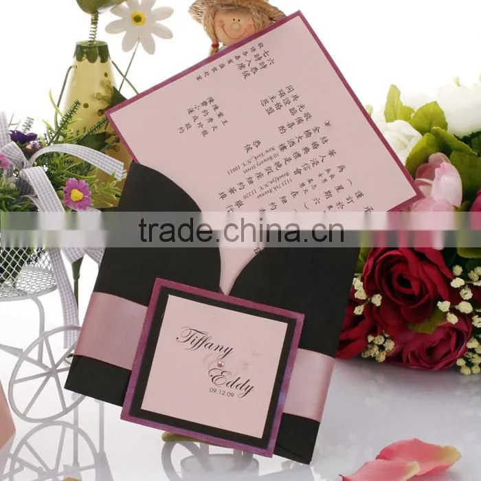 Personalized Korean Square Shaped Glossy Wedding Invitations