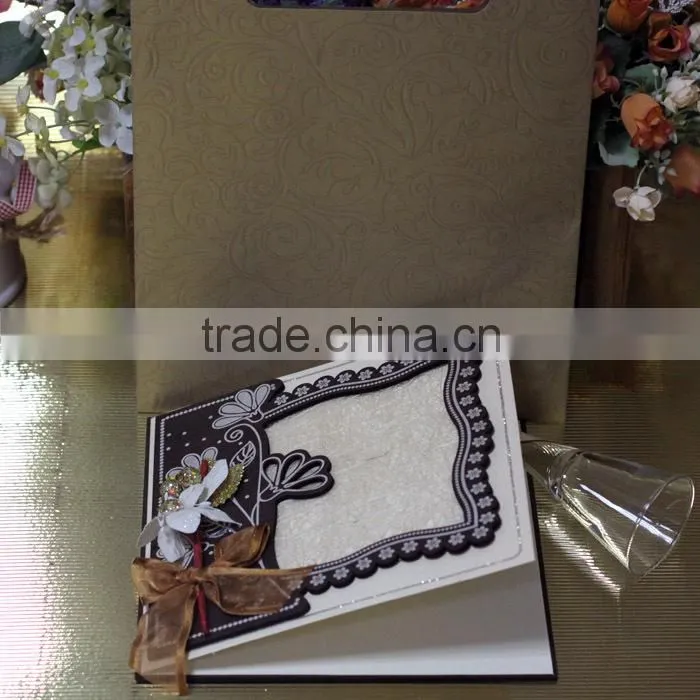 Kraft Paper Handbag Luxury Wooden Wedding Card Invitation