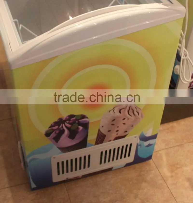 300L ice cream freezer glass door freezer display freezer