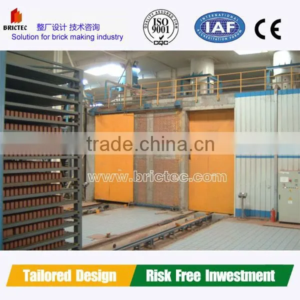 Secadero de ladrillo con auto carro de carga dryer cart for unloading