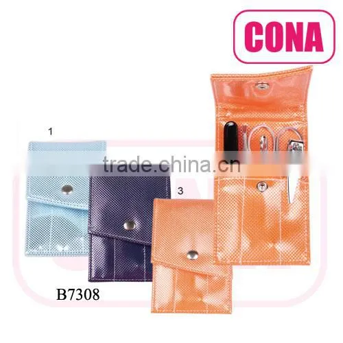 mini pedicure set with a snap-fastener bag