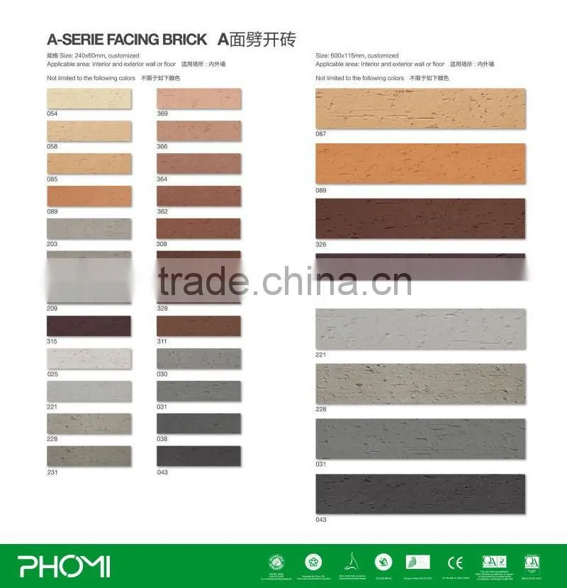 Flexible clay new arrival modern house design Wall Usage Clay Bricks