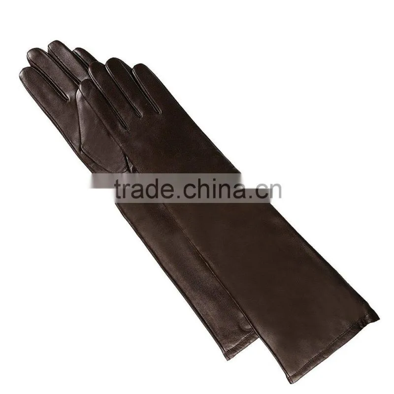leather long gloves for women Lambskin and cashmere Lined