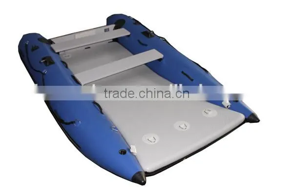 hot (CE) inflatable power catamaran boat rescue boat air floor sailing boat surfing boat
