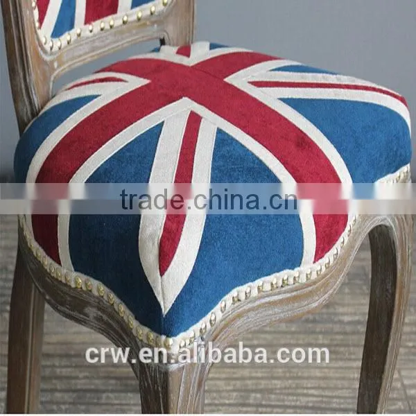 RCH-4073-1 Anqitue union jack chair/ottoman fabric chairs
