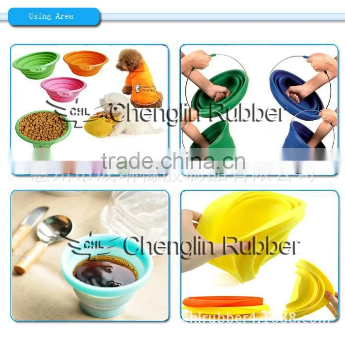 easy carry camping silicone rubber folding cup