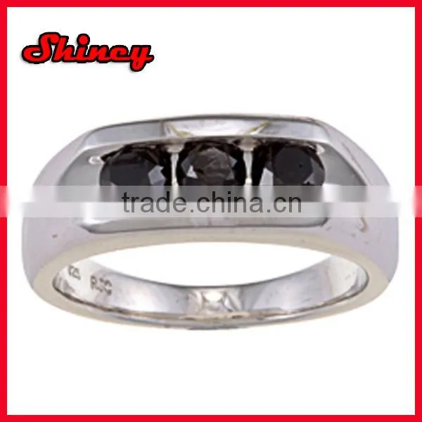 925 sterling silver hip hop black cz stone paved men ring