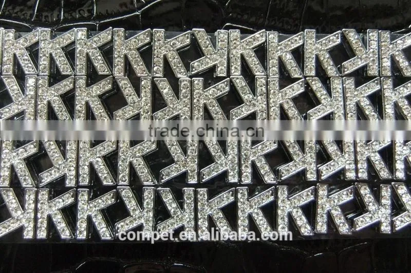 10MM zinc alloy letters, the 26 English letters, DIY black diamond letters, DIY rhinestones letter