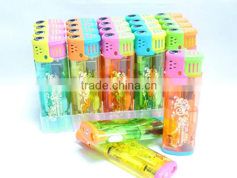 Mixed color plastic LED lighter windproof cigarette lighter with torch