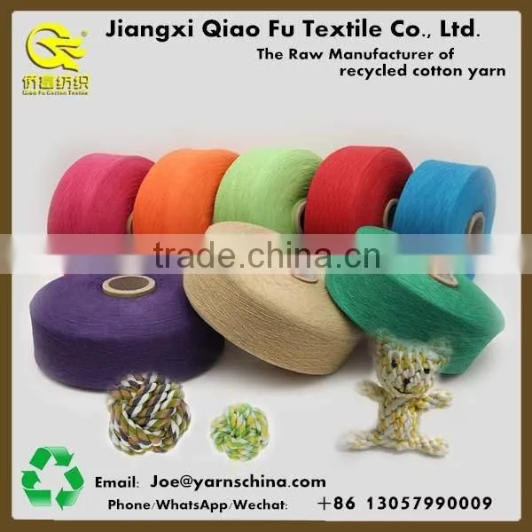 Ne5s/1 OE recycled polyester cotton blended pet rope yarn or pet toy knitting yarn