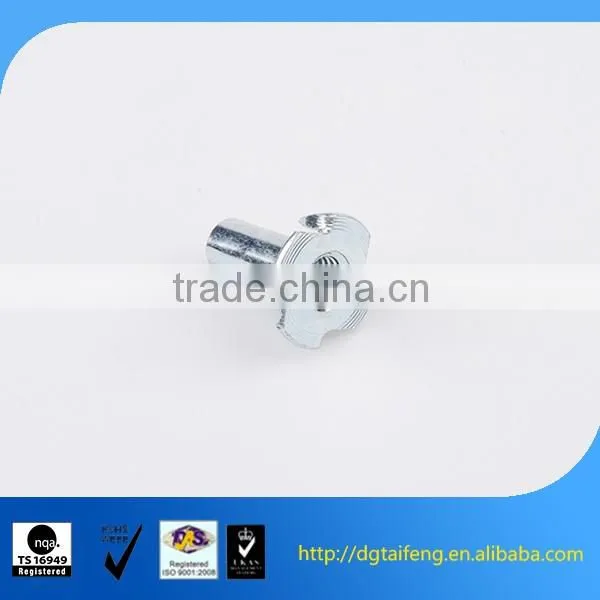 galvanized carbon steel tee nuts with 4 prong DIN1624