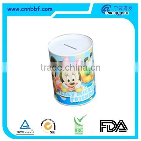 Round Metal Tin Tin Coin Money Bank Box And Tin Money Box