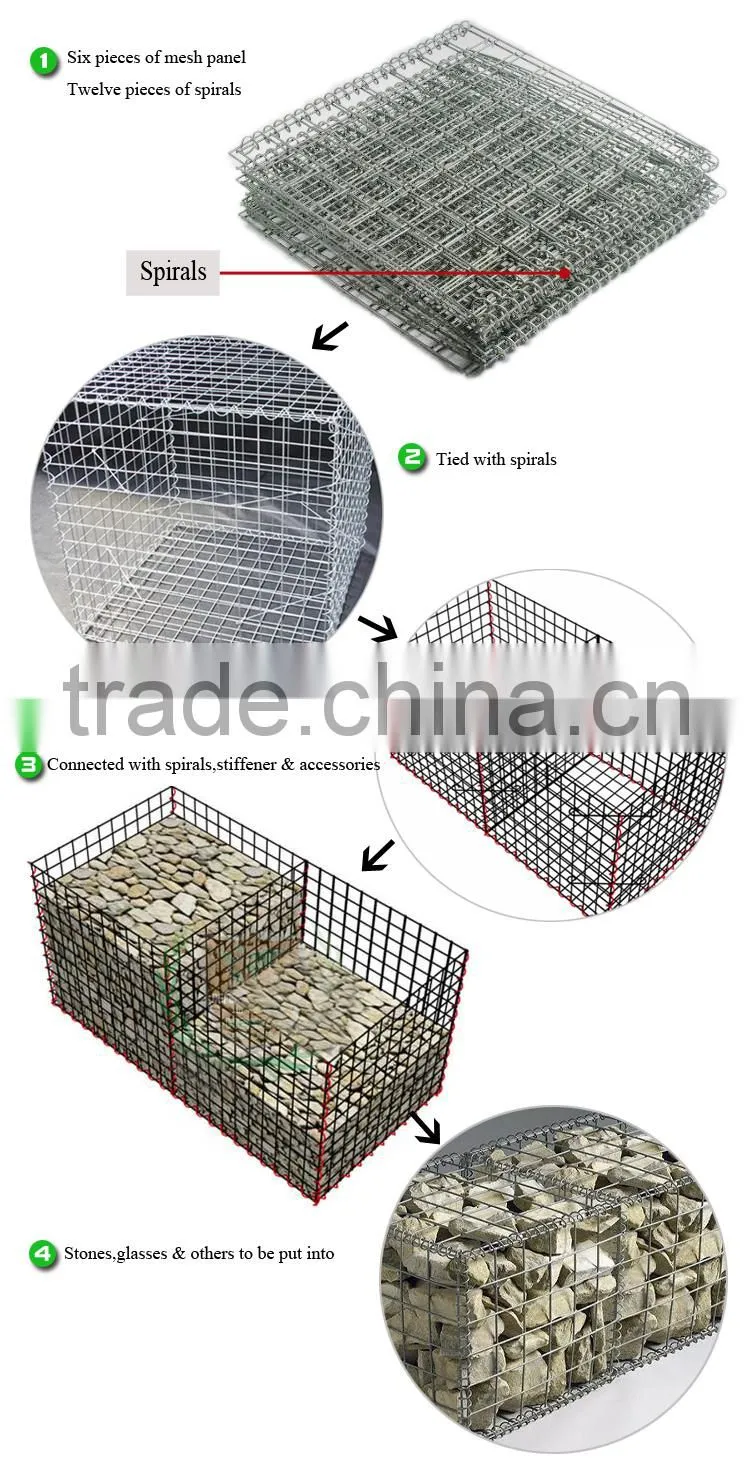 Hebei Factory High Quality square wire mesh storage box / gabion mats