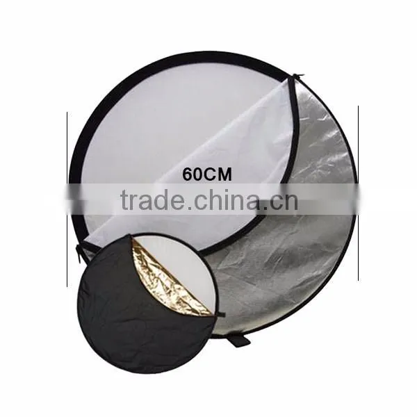 Non-handheld Design 60cm 5-in-1 Circle Reflector Panel for Photo Studio camera DSLR