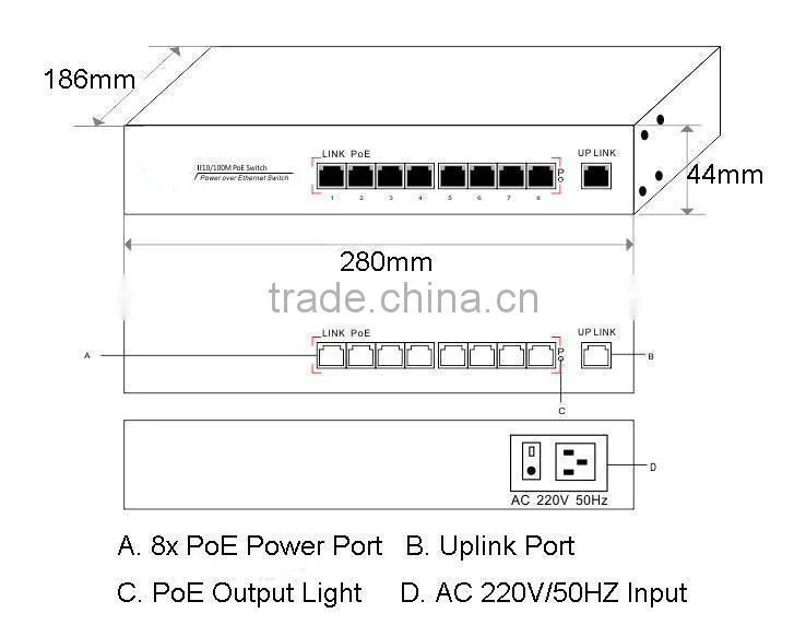 SHENZHEN ONV SMART 8 port poe switch
