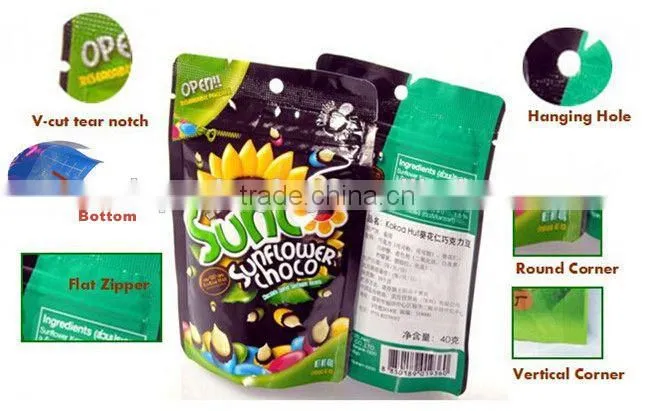 Aluminum foil stand up pouch with zipper for coffee tea/stand up zipper pouch/pouch bags