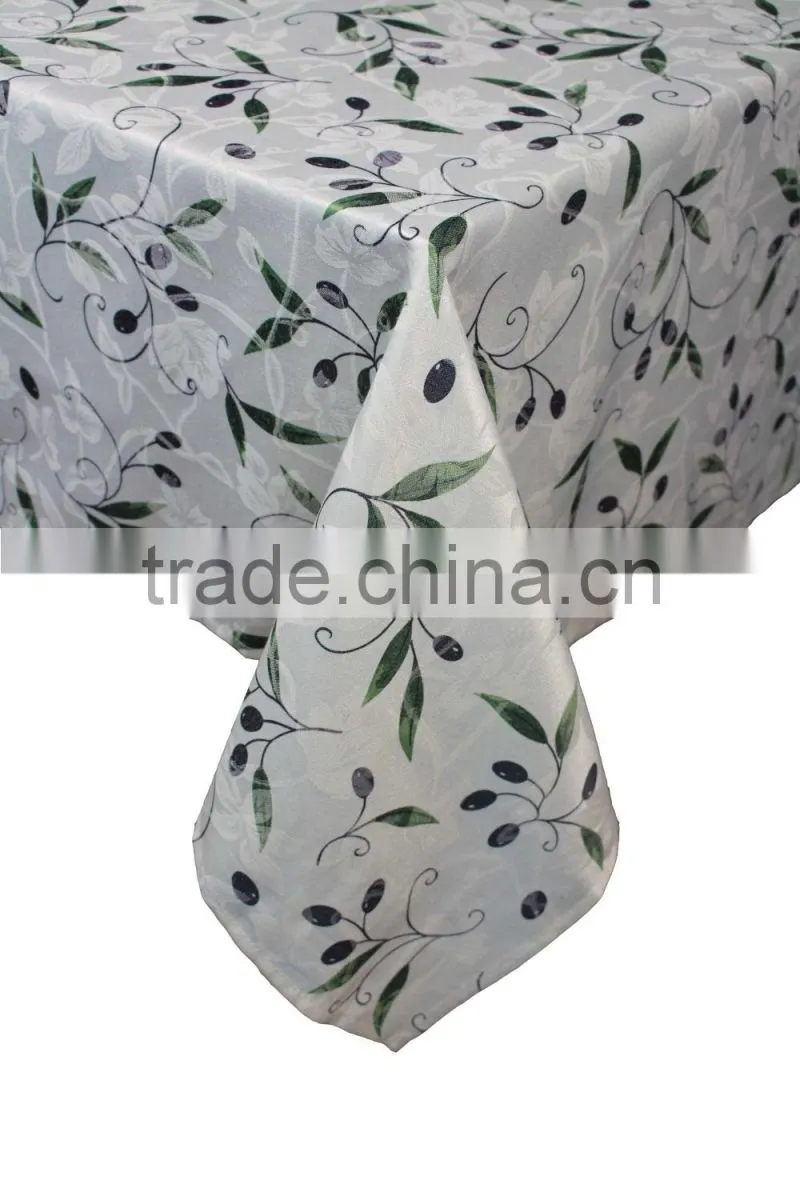 100% Polyester popular olive printing cheap table cloth